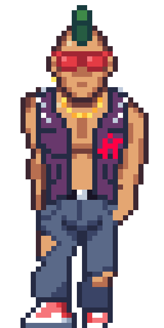 A punk walking.