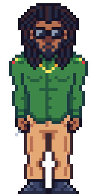 A rasta smoking.